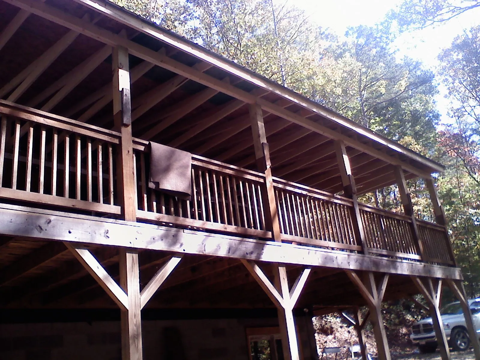 Timber framing under a new elevated porch and deck — Roof Leak Repair in Vintondale by Roofing Brothers
